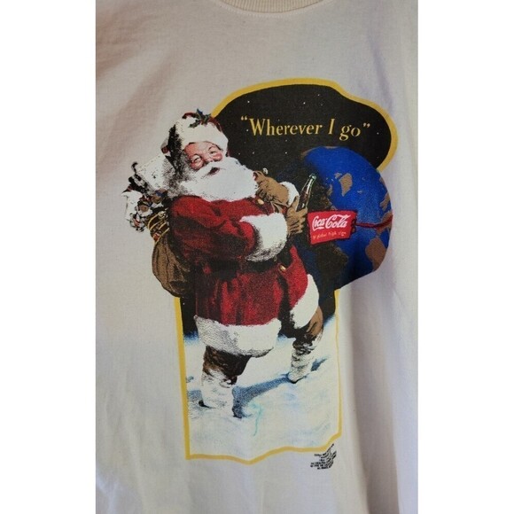 Vintage Coca-Cola Holiday Christmas Santa Tee NWT - Picture 1 of 9